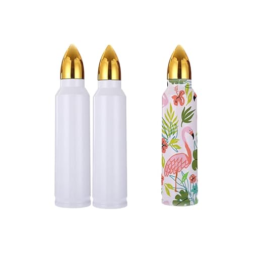 2Pack of 17oz(500ml) Sublimation Bullet Stainless Steel Skinny Double Wall Tumbler Bullet Shell Insulation Tumbler cups in bulk (17oz-Bullet Sublimation 2pk)