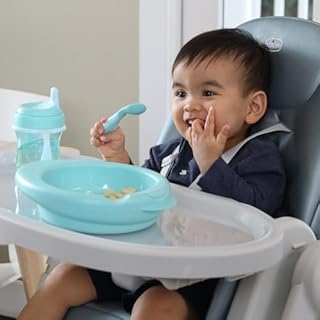 Chicco Piatto Pappa Calda per Bebè e Bambini, Piatto Termico per Pappa con Serbatoio Acqua Calda, Piattino Pappa Svezzamento con Base Antiscivolo e Design Ergonomico, 0% BPA, 6+ Mesi, Grigio