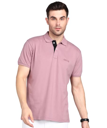 3bros Men's Cotton Blend Half Sleeve Regular fit Comfortable Polo Neck T-Shirt (Pack of 1)-picture-31