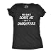 Womens You Can't Scare Me I Have Two Daughters T Shirt Funny Parenting Mothers Day Tee Funny T Shirts Mother's Day Tops for Women Cool Sarcastic Top Black - L