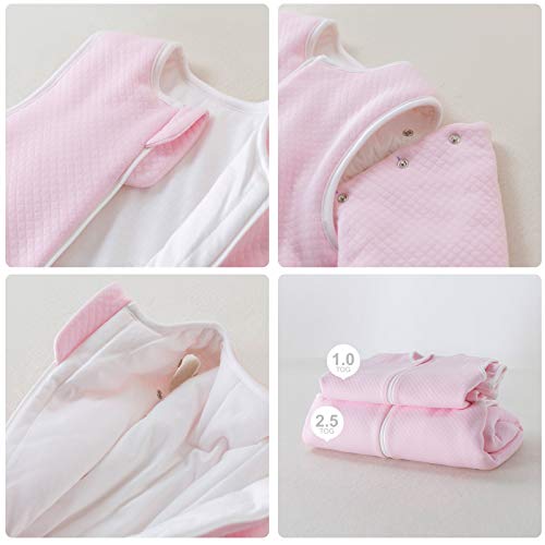 Chuchu Puff Baby Sleeping Bag, Autumn And Winter, Detachable Long Sleeves 2.5 Tog Inverted Zipper Warm Wearable Blanket Super Soft Breathable Cotton Baby Sleep Bag Fit Infants And Toddler,18-24 Months #TOP4