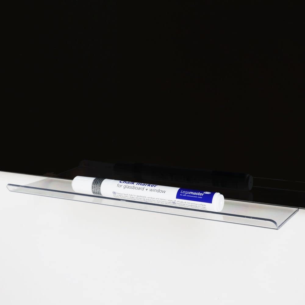 IVOL Designerska szklana tablica premium – magnetyczna tablica szklana z możliwością zapisywania z ukrytym montażem – tablica magnetyczna (90 x 120 cm, czarna)