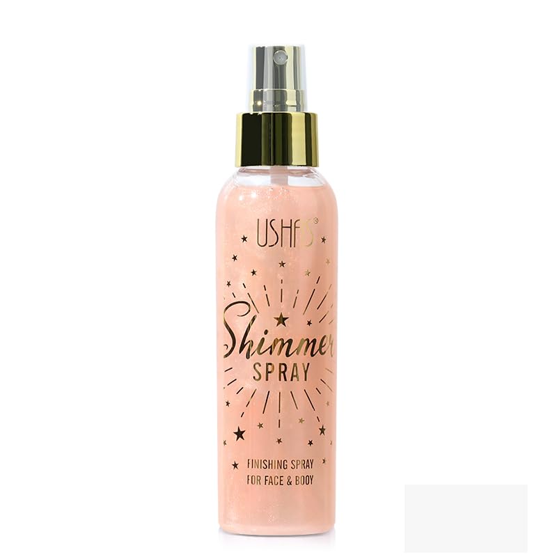 USHAS Body Glitter Spray 3.72 fl.oz - Temporary Body Shimmer Spray for Face, Hair, Clothing, Long Lasting Quick-Drying Shiny for Music Festival Rave (
