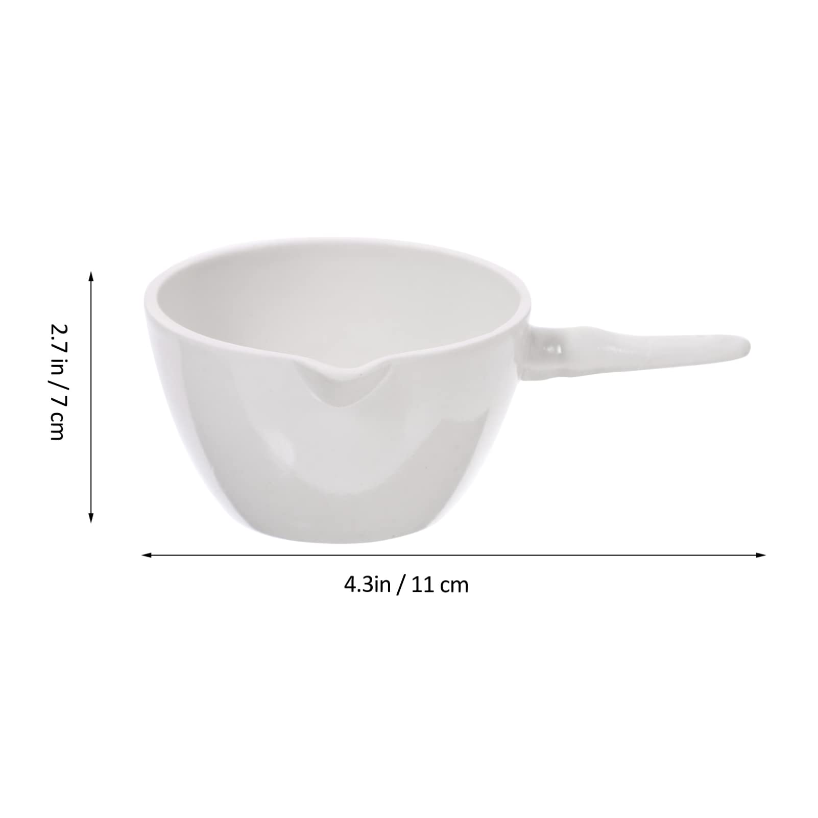 ULTECHNOVO Verdampfungsschalen zum Verdampfen von Flüssigkeiten 2 Stück aus Keramik mit Griff und Ausguss 70ml Volumen Weiß für Labor und Unterricht