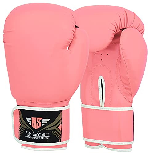 Be Smart Kids Boxing Gloves 4Oz 6Oz Training Gloves For Children Sparring Boxing Gloves Junior Training Mitts Punch Pu Leather Mma Youth (Pink Plain, 4 Oz) #TOP2