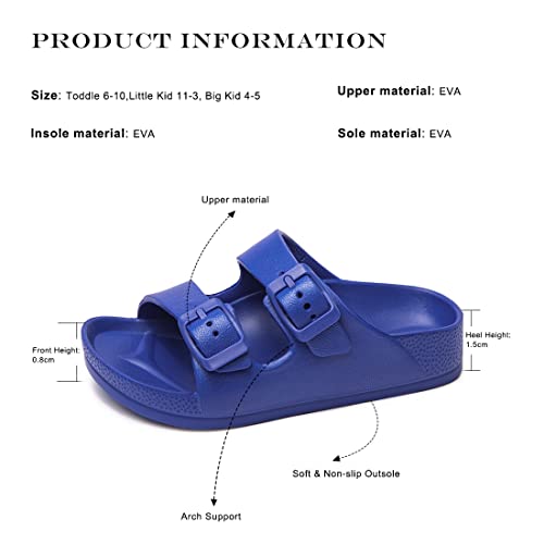 Image of FUNKYMONKEY Kids EVA Slides Waterproof Slip-on Pool Sandals for Boys Girls | Lightweight Plastic Sandals with Adjustable Double Buckle, Boys Girls Comfortable Non-slip Summer Shoes for Beach, Daily Wear
