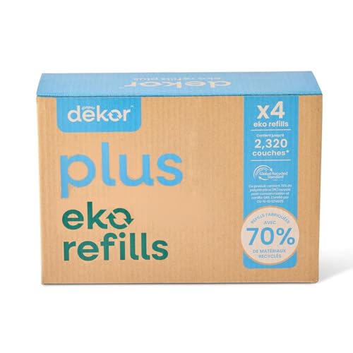 Image of Diaper Dekor Pail Refills for Plus Original & Eko Diaper Pails, 4 Pack Unscented| Extra Thick Refills Made With 70% Recycled Materials