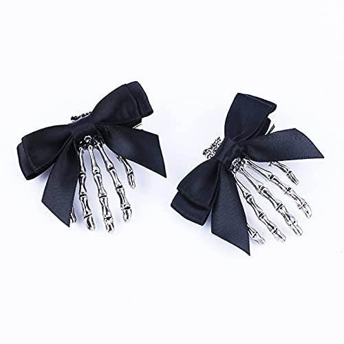 Soochat 2 Pcs Halloween Skeleton Claws Hair Clips Skull Hand Barrettes Bone Claw Hairpins Hair Clip Halloween Horror Party Decoration Cosplay Costume Headpiece Hair Accessories #TOP9