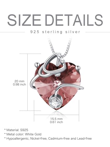 Collier stéthoscope en argent 925 avec pierre de naissance cœur - 7