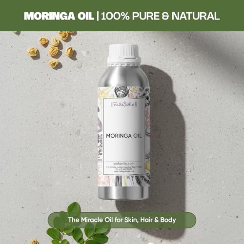Image of VedaOils Moringa Hair Oil 100ml | 100% Pure Cold Pressed Moringa Oil for Hair Growth, Face & Skin Nourishment