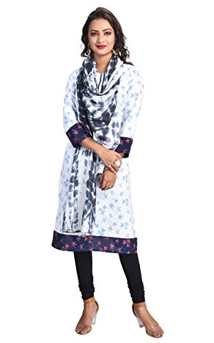 Image of Women's Pure Cotton Traditional Authentic Shibori Tie Dye Dupatta Chunni