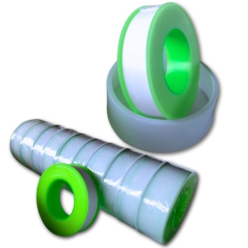 Image of 10-Pack Premium 5.9 Mil PTFE Thread Seal Tape, 0.6 Inch x 590 Inch, Heavy Duty Plumbing Teflon Tape, Leak-Proof Pipe Sealant, Thicker Than Standard 3.5 Mil, for Plumbers & DIY Projects
