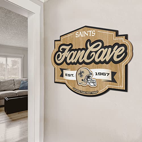 Image of YouTheFan NFL New Orleans Saints FanCave Wall Art | Ready-To-Hang, 3D Multi-Layered Construction, Floating Wall Mount Design, Great Fan Gift, Officially Licensed Artwork