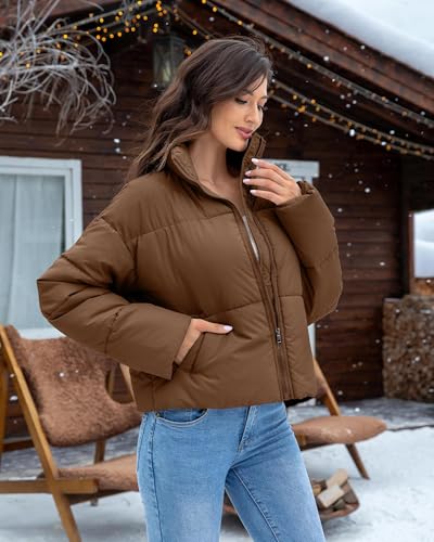 Women's Winter Quilted Jackets Casual Long Sleeve Puffer Coat Padded Outwear Fall Fashion 2024 with Pockets4