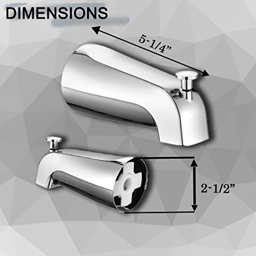 Siikeye Bathtub Tub Faucet Spout With Diverter For Slip-Fit Copper Pipe Connections, Chrome #TOP1