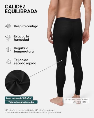 Miniatura 3 de Danish Endurance Men S Merino Tights S Black 1-Pack