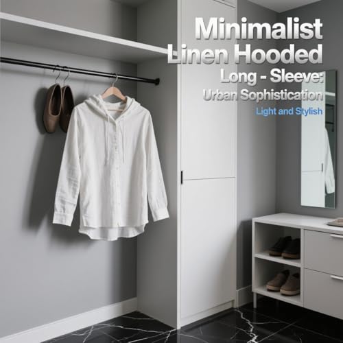 Mens Linen Long Sleeve Button Down Drawstring Hoodie Sun Protection Casual Shirt4
