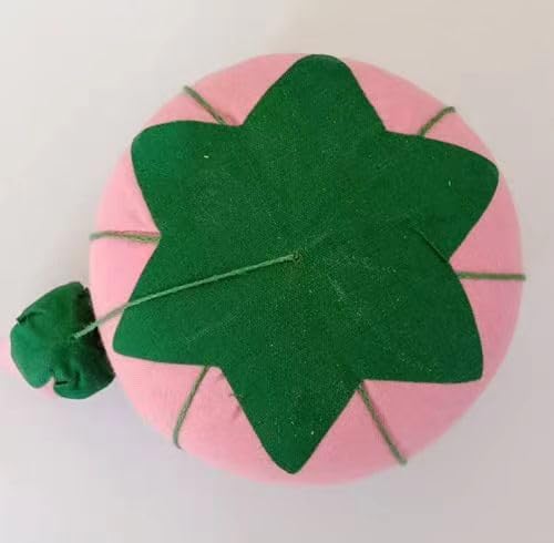 2.75" Tomato Pin Cushion Pincushion with Strawberry Emery (6.7cm) (Lemonade)