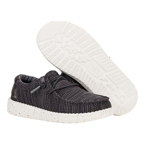 Image of HEYDUDE Boy's Youth Wally Stretch Sox Slip On Shoe, Irish Cream /Egret Size