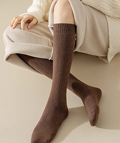 Image of Warm Knee High Socks for Women-Thermal Cotton Socks for Hiking,Work,Winter,Gifts
