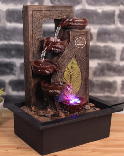 Image of Water Fountain for Home Tabletop Indoor Water Fountain for Living Room Waterfall Fountain Indoor Home Decor Table Top Fountain Waterfall Showpiece Indoor Fountain (Coca-Cola)