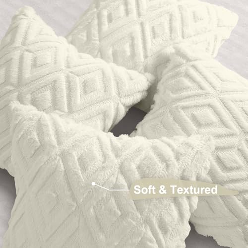 decorUhome Fall Faux Fur Throw Pillow Covers 20x20 Set of 4 Cream White by decorUhome - Used condition - Image 6