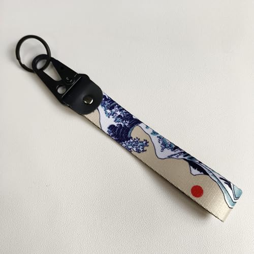 Image of 2Pcs Motorcycle Keychain Motorcycle Key Tag JDM Jet Tag Keychain Heavy Duty Wrist Lanyard Keychain for Car,Motorcycle