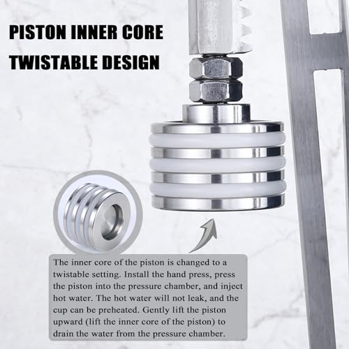 YXZQLOZ Tragbare manuelle Espressomaschine Handgepresste Kaffeemaschine mit Druckkammer & Bodenlosem Griff für Cappuccino, Latte, Macchiato für Kaffeeliebhaber