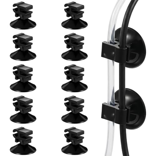 Bremorou 10 PCS Aquarium Suction Cups 27x23mm Fish Tank Suctions Cup Clips Aquarium Heater Suction Cups Clips Durable Fish Tank Suction Cups for Tubing Heater Accessories