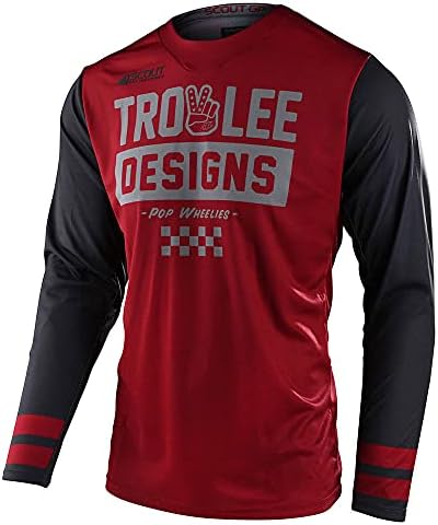 Troy Lee Designs Mens|Off-Road|Motocross|Peace & Wheelies Scout GP Jersey (Burgundy/Dark Gray, LG)