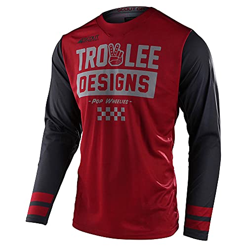 Troy Lee Designs Mens|Off-Road|Motocross|Peace & Wheelies Scout Gp Jersey (Burgundy/Dark Gray, Lg) #TOP6