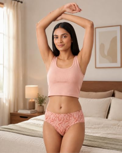 Image of URBAN ADVENTURE Women's Cotton Printed High Waist Full Coverage Briefs | Soft & Stretchable Everyday Hipster Panties | Breathable Comfort Fit | Pack of 3