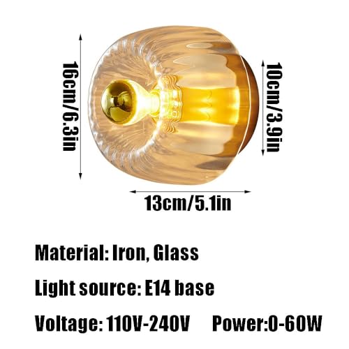 Lámpara de pared interior E14 moderna de cristal para iluminación de salones 7