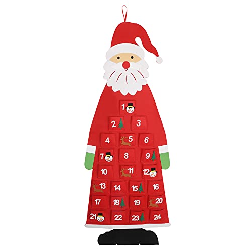 Calendario de Adviento de Fieltro Navideño Calendario Colgante Navideño Calendario de Cuenta Regresiva de Navidad de 24 Días Calendario de Cuenta Atrás de pared Para Decoración de Paredes Cover