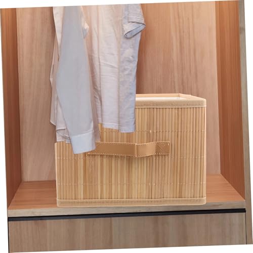 Panier de rangement pliable en bambou pour linge et jouets - 4