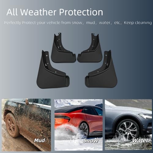 Image of No Drill Mud Flaps Compatible with Chevrolet Chevy Trax SUV 2024-2026, Custom Fit All Weather Tire Protector, OEM-Style Textured Black Mud Guards Exterior Accessories 4PCS