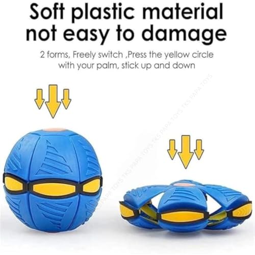 Image of UFO Magic Ball for Kids | Creative Fly Saucer Stomp | Multicolour Deformation| Flying Ball, Fidget Toy, LED Spinner, Air Spinner Flying (Blue)