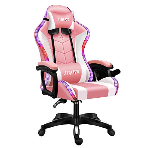 UELEGANS Luces Led Silla Gaming, Racing Silla,Ergonómica para Ordenador Silla, Silla De Oficina, Respaldo Y Altura...