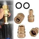 Losxuido Hochdruckreiniger Adapter-Set M22 15 auf 3/8 Zoll Schnellanschluss Schnellanschluss und Schnelltrennset aus Messing für Hochdruckreiniger Pistole Schlauch Pumpe