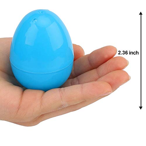 Sizonjoy 50 Toys Filled Easter Eggs, Different Kinds of Popular Prefilled Toys, Bright Colorful Prefilled Plastic Easter Eggs, Prizes,Kids Party Favors