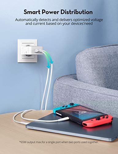 USB C Charger for MacBook Pro Air, RAVPower 90W 2-Port Wall Charger PD 3.0 GaN Type C Fast Charging Adapter Compatible with iPad Pro, iPhone 12 Mini Pro Max, Galaxy S9 S8, Nintendo Switch and More - Thumbnail 7