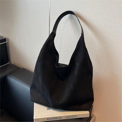 Bolsos hobo retro para mujer, de ante, informales y espaciosos, bandoleras y bolsos de mano miniatura 1