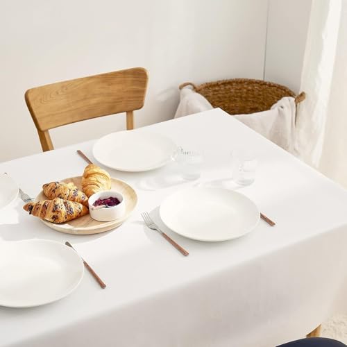 Nappe de luxe en vinyle blanc 140x200 style ciree haut de gamme pour réception - 4