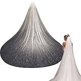 Voile de mariée scintillant : voile de mariée en tulle à paillettes en tulle transparent orné de particules scintillantes. Le matériau doux et fluide ajoute une élégance féerique à n'importe quel look et fait de vous le centre de l'attention à chaque mariage.