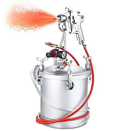 YJINGRUI 10L Tanque de Presión Pintura Pistola Pulverizadora Pintura con Boquilla de 1,5 mm Mangueras Manómetro para Pintura Multicolor de Látex Pintura Industrial Comercial Cover
