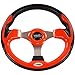 Huskey Parts Company Golf Cart Steering Wheel Orange Color Compatible with Club Car/EZGO/Yamaha, Hub Adapter is Cart Specific
