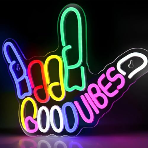 LightingWill Good Vibes Neon Sign, R&R Vibrant LED Neon Sign