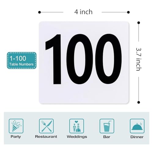 Numéros de table plastique double face pour gérer 100 tables - 8