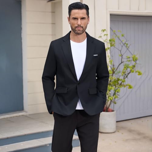 Mens Casual Blazer Suit Jackets Slim Fit One Button Sport Coats Lightweight Business Daily Jacket3