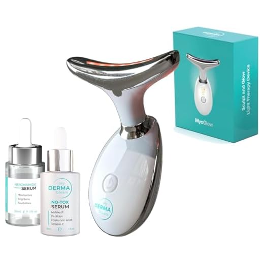 MyDerma Dream MyoGlow LED Arm, Neck, and Face Total Body Sculpting Device from MyDermaDream paired with Niacinamide Serum and NoTox Serum for Flabby Arms, Flabby legs & Turkey Neck